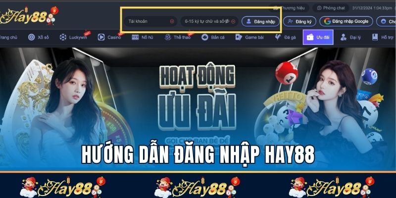 Hướng dẫn đăng nhập Hay88