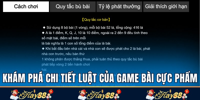 Luật chơi chi tiết đối với trò chơi Baccarat